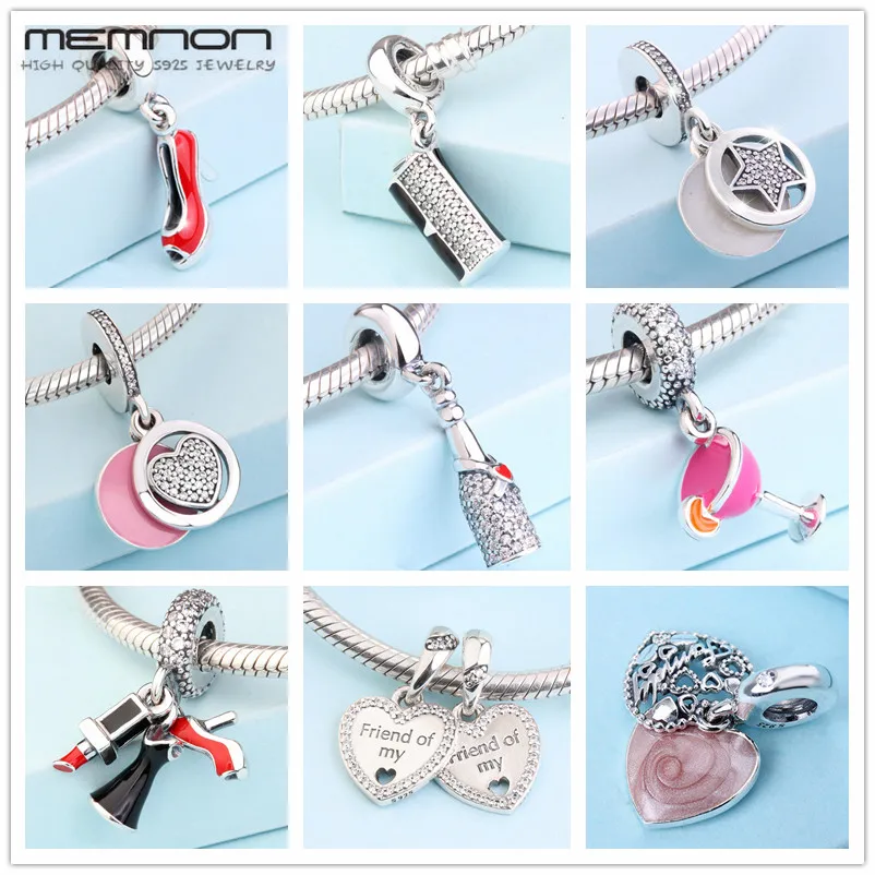 

Autumn collection Cocktail Stiletto Clutch Bag Hearts of Friendship Dangle Charms 925 sterling silver jewelry fit bracelets DIY