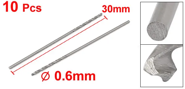 Uxcell 10 шт. высокоскоростные стальные сплит-точки 20 мм длинные сверла диаметр. | 0,35 мм | 0,4 мм | 0,55 мм | 0,5 мм | 0,6 мм