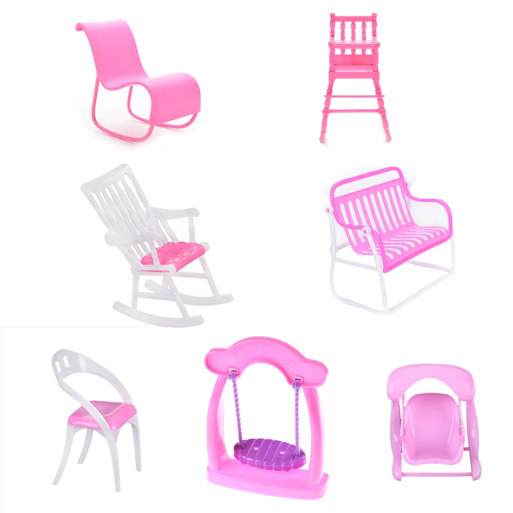 Pink Furniture Pretend Toy Accessories Portable Child Dining Chair For Girl Doll Beautiful Clothes Shoes Dolls House | Игрушки и хобби
