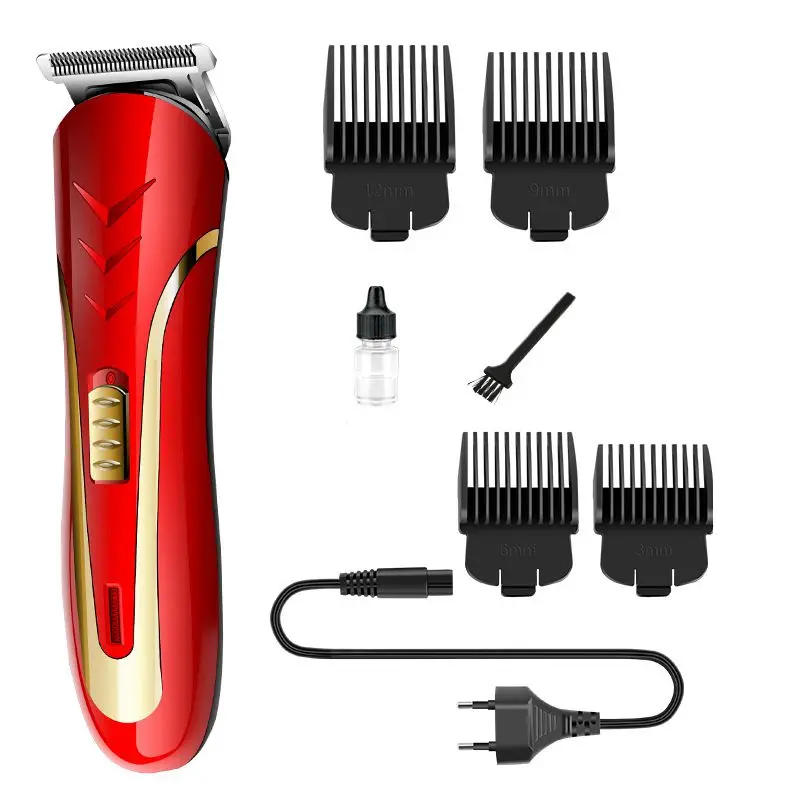 

Kemei KM-1409 110-220V 50/60Hz red ABS Electric Hair Clipper Hair Trimmer Men professional rechargeable drop Shipping