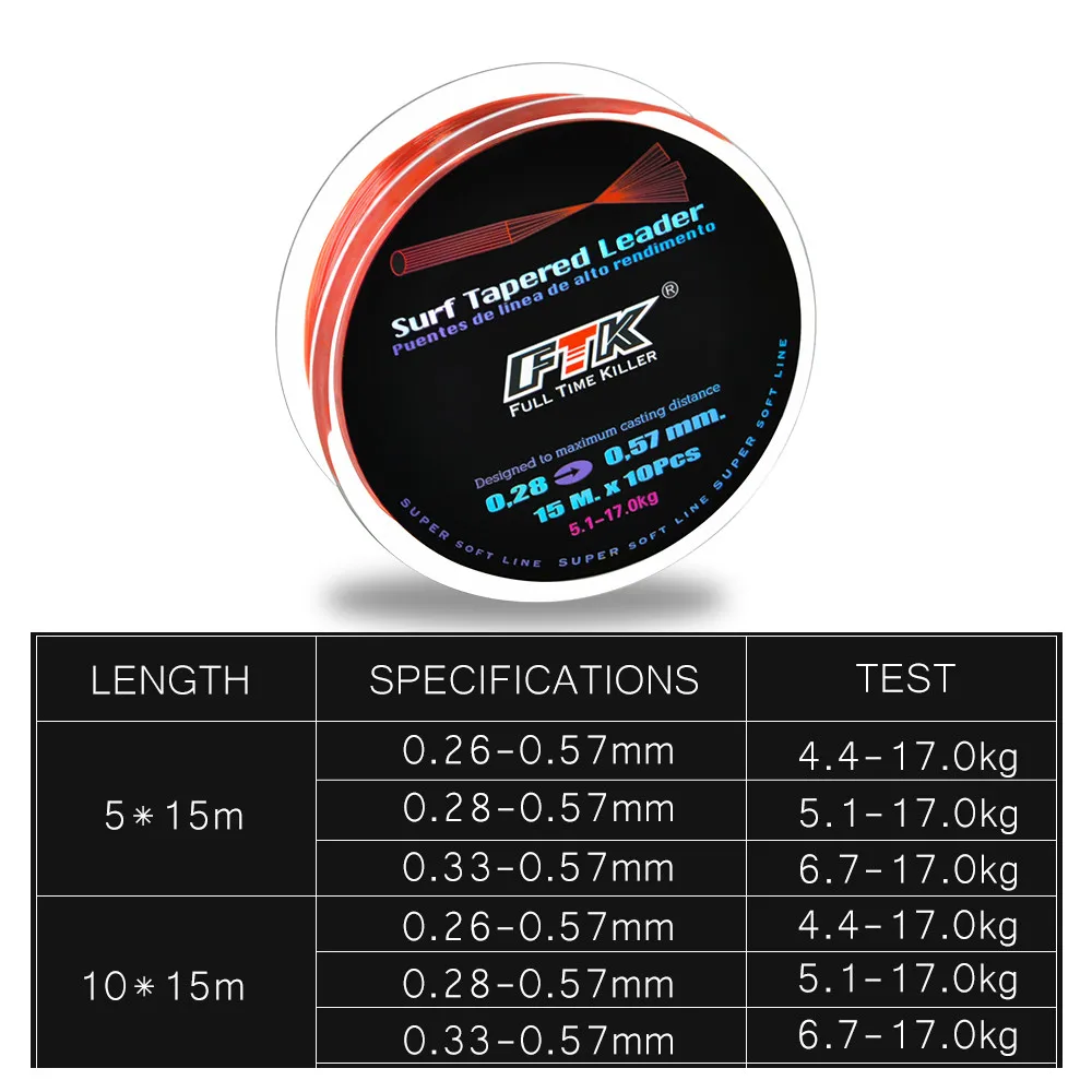 Fishing Line 9 Feet 0X-7X Tapered Super Strong Leader Nylon Fly Fishing Line rf