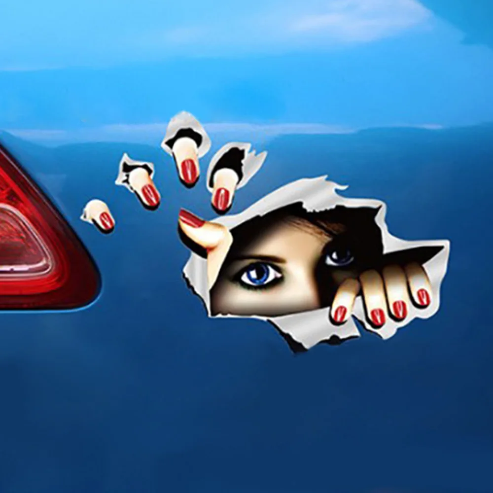 Реалистичная Водонепроницаемая модная Автомобильная Наклейка 3D Eyes Peeking Monster