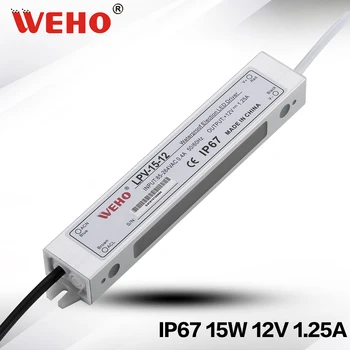 

(LPV-15-12) Waterproof series IP67 15W 12V constant voltage LED driver