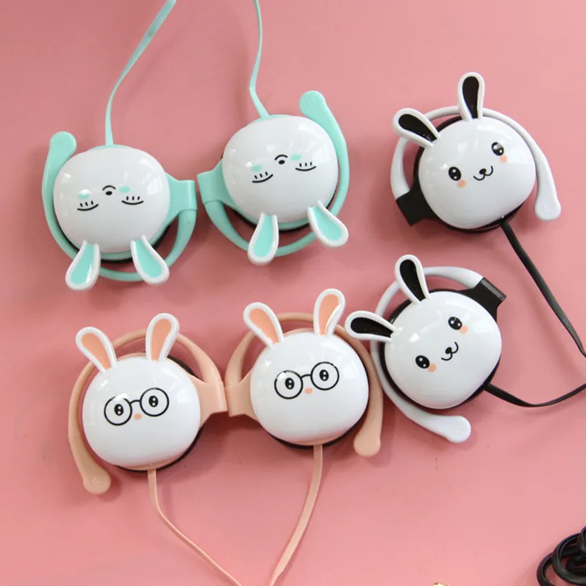 Headphones Gaming With Microphone Over Ear Wired Headphone For Samsung Iphone Children Kids Rabbit Ears Hook Headset For Girl