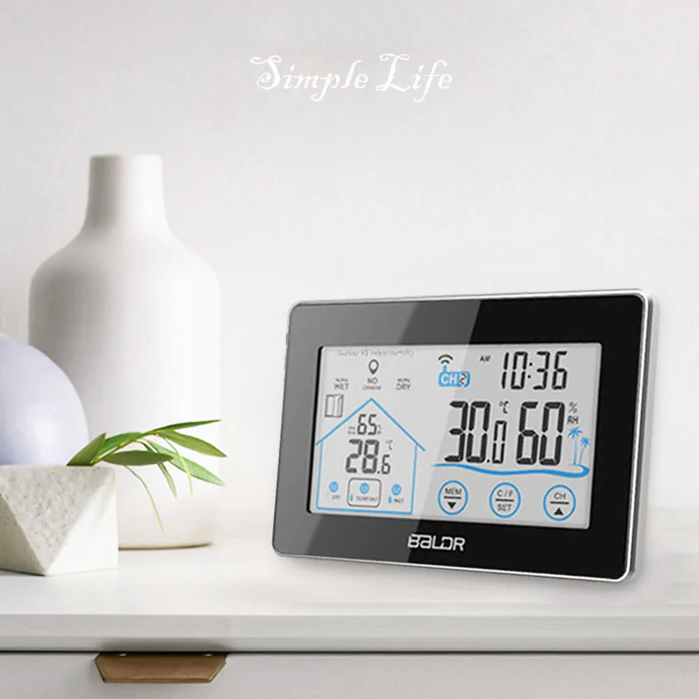 

Waterproof LCD Digital Weather Station Thermometer Wireless Sensor Temperature Humidity Meter Hygrometer Touch Clock Outdoor