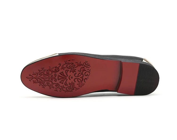 M-anxiu; Высококачественная кожаная обувь; мужские лоферы с металлическим носком на металлическом каблуке; цвет ярко-красный; Мужская официальная обувь для выпускного бала и банкета