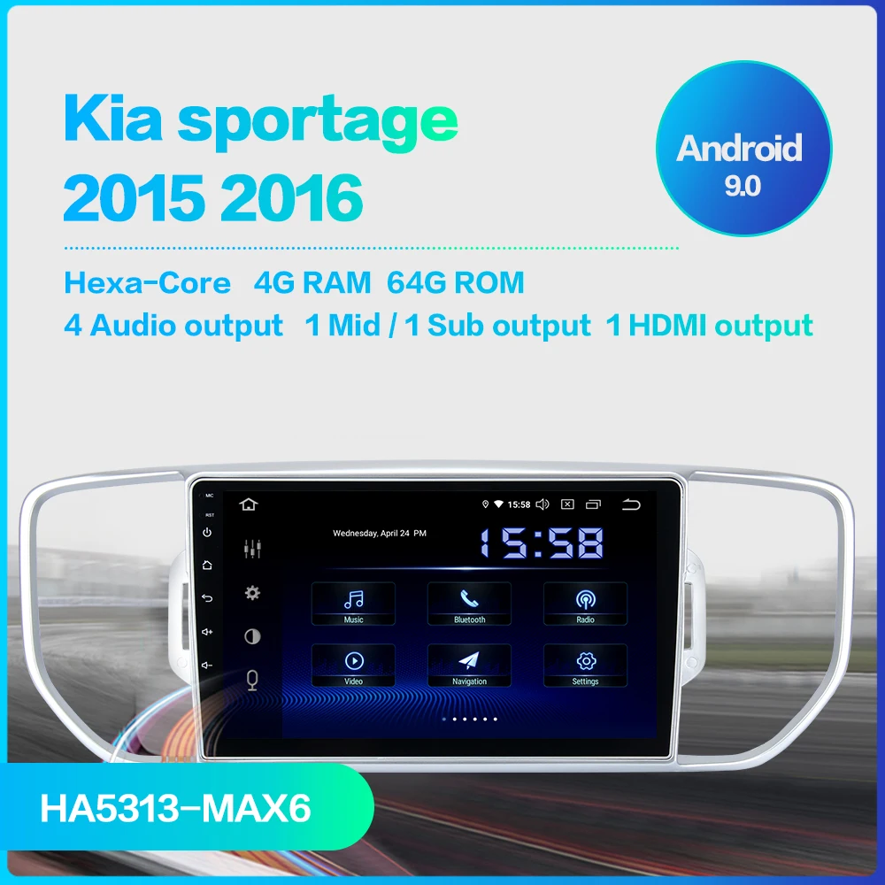 Dasaita " автомобиль Multimidia Android 9,0 для Kia Sportage стерео Bluetooth GPS HDMI MAX6 4 Гб ram