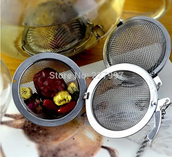 

Free shipping 100pcs/lot Stainless Steel Tea Pot Infuser Sphere Mesh Strainer Ball 5cm SL7038