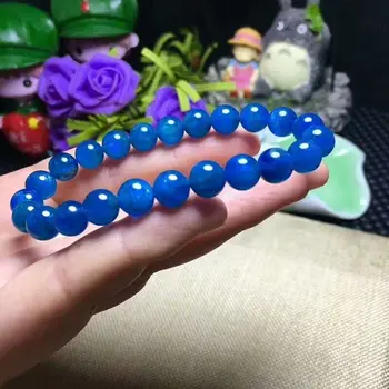 

Free Shipping Natural Blue Quartz Crystal Bracelet Gemstone 8mm AAA