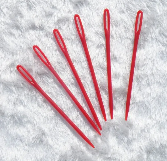 

6 pcs / lot big eye Needles blunt plastic 7cm long large hole NOT sharp sewing kniting embroidery Tool hand DIY needlework plus