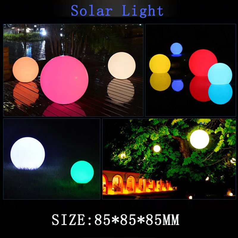 

Solar Power LED Ball Lamp Color Changing/Steady RGB Light Rechargeable Pool Garden Decor Light HVR88