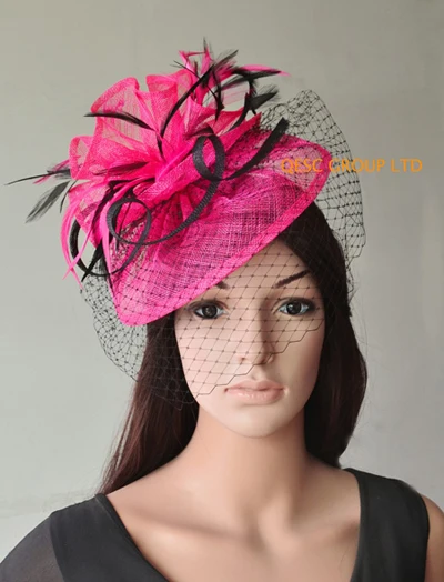 plum coloured wedding hats