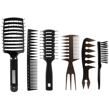 

6pcs Anti-Static Hair Comb Detangling Hair Brush Set Massage Comb Hair Styling Comb
