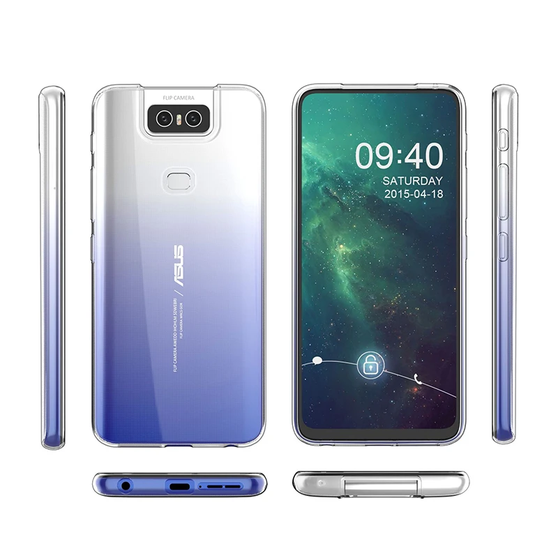 Мягкий силиконовый чехол из ТПУ Для Zenfone 6 zs630kl прозрачный противоударный 6z zs630k z