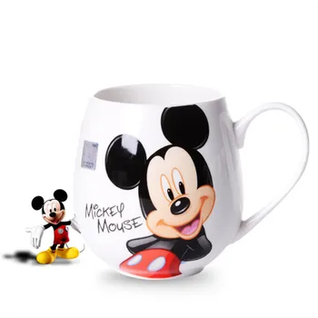 

Hot!! Cartoon Kawaii Mickey Minnie Cups Ceramic Mugs Office Coffee Milk Tea Cup Thermos water Bottle 300ml/400ml Christmas Gifts