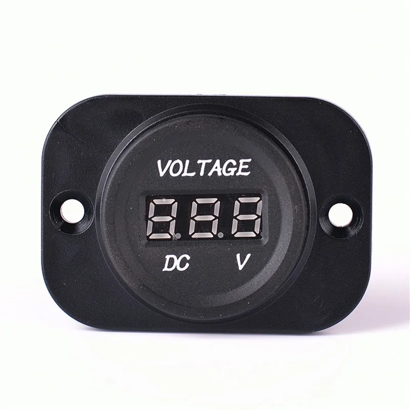 Automotive digital voltage meter Motorcycle car RED voltage meter ABS