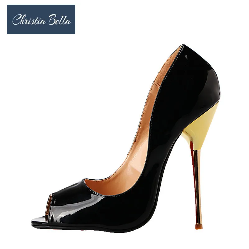 

Women Wedding Shoes 14cm Extreme High Heels Party Shoes Pumps Stilettos Heels Peep Toe Pumps Ladies Dress Shoes Plus Size 39-50