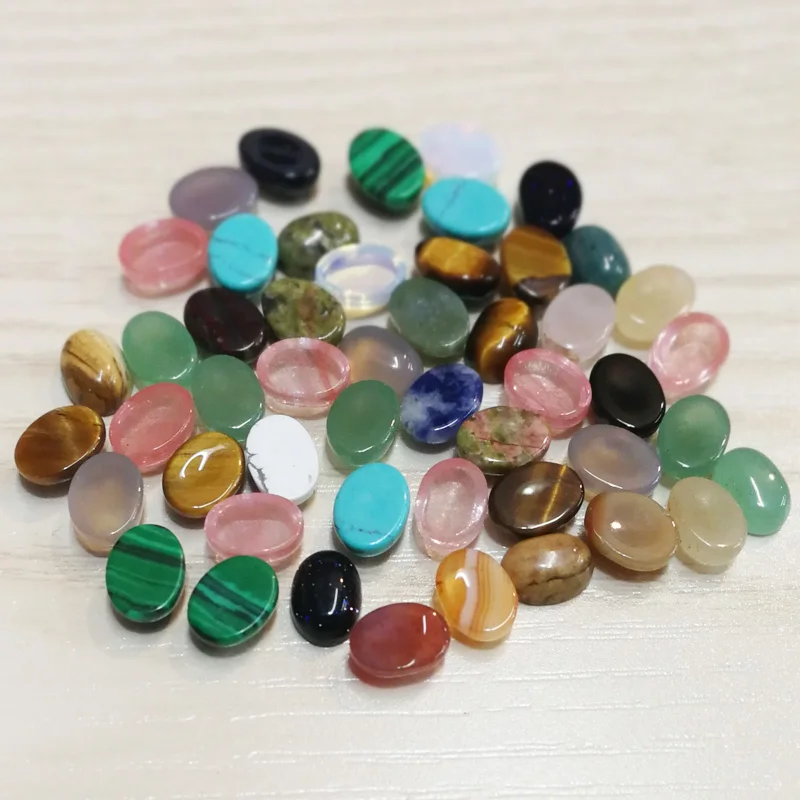 

Fashion assorted natural stone beads 6x8mm mixed color Oval CAB CABOCHON for jewelry making Wholesale 50pcs/lot free shipping
