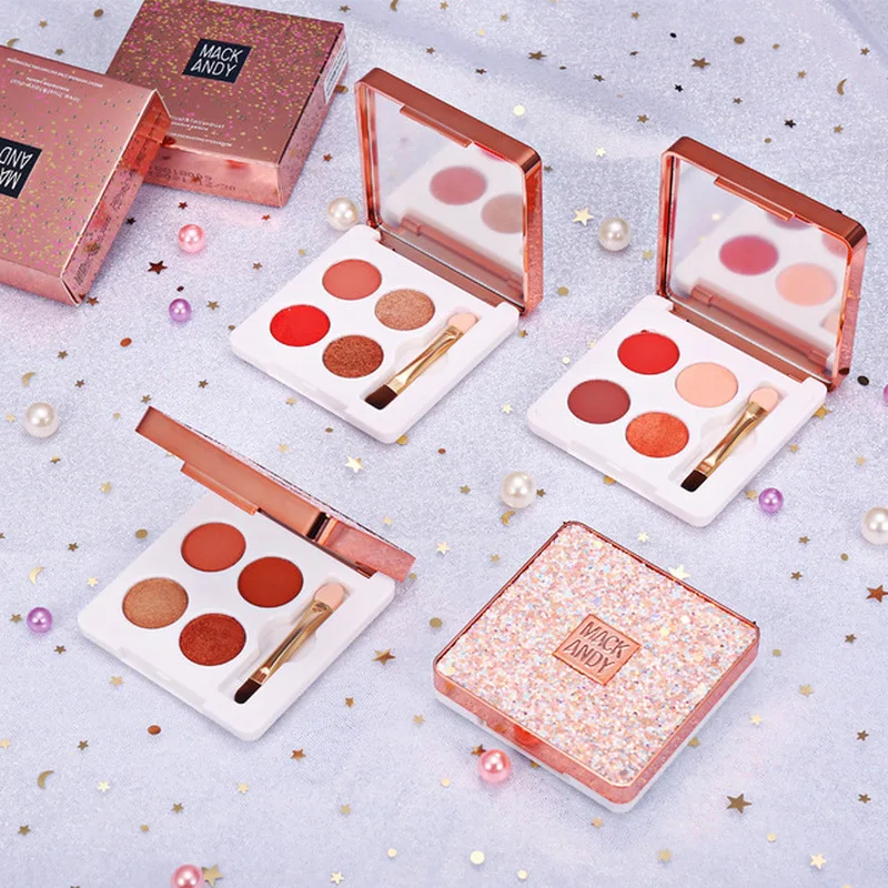 

4color Quicksand four-color Starry sky eyeshadow Earth color eye shadow eye shadow palette Easy to Wear
