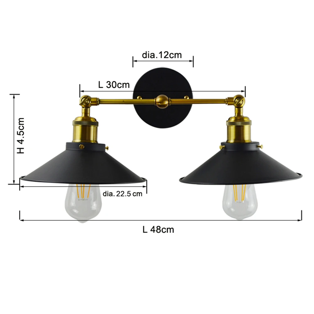 16x36 см чердак лет Мода ретро Стиль Винтаж под старину Стекло Industrial Light Настенный светильник без лампочек Лидер продаж