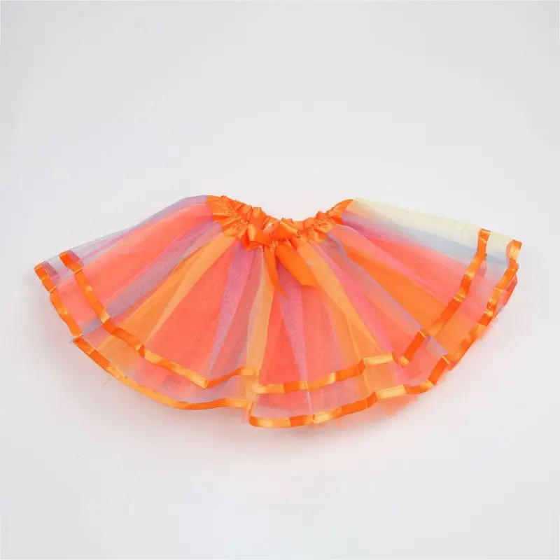 Пышная трехслойная фатиновая балетная мини-юбка-пачка для девочек, сатиновая юбка с бантом, контрастный сценический костюм, платье