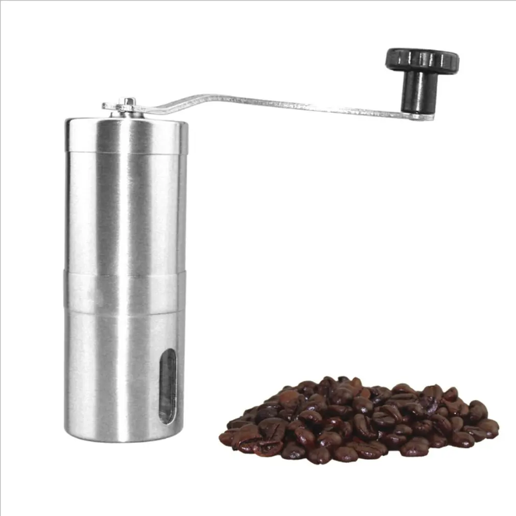 

Mini Stainless Steel Silver Coffee Grinder Hand Manual Handmade Coffee Bean Burr Grinders Mill Kitchen Tool Crocus Grinders