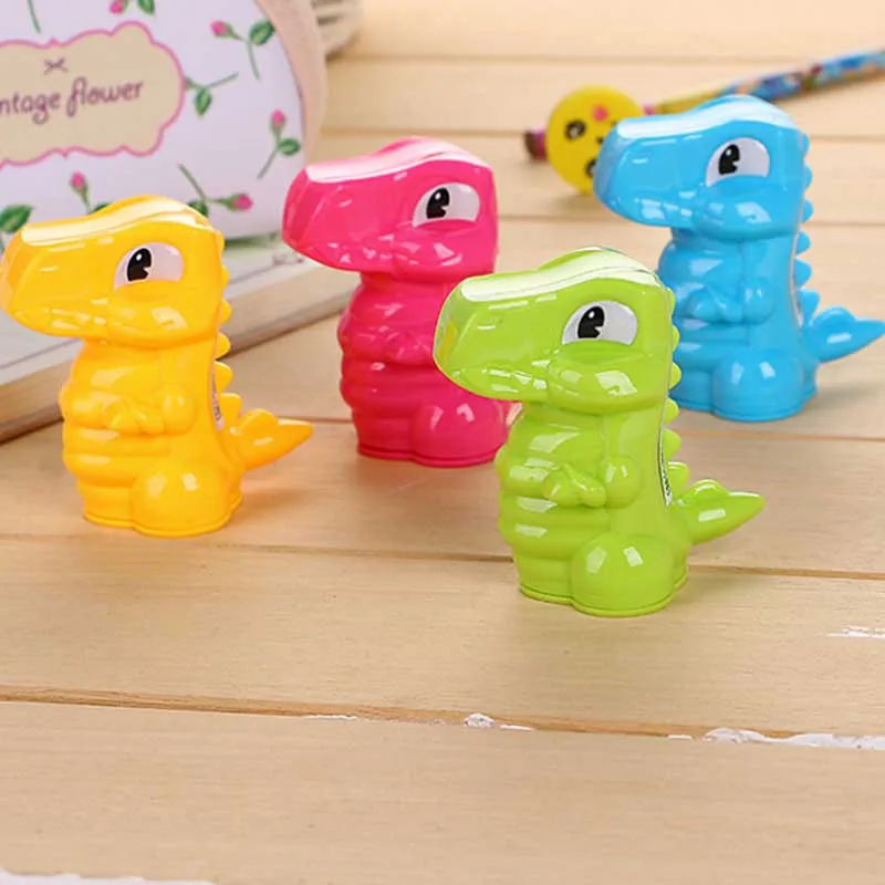 1 Pcs Cute Mini Animal Dinosaur Design Double Holes Pencil Sharpener