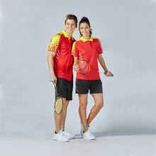 Новинка, быстросохнущие мужские и женские тренировочные комплекты для бадминтона, парные модели, дышащие рубашки для бадминтона, Корейская Спортивная одежда для тенниса XL