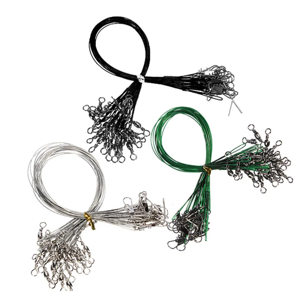

Promotion 72PCS/lot Fishing Tackle Lure Trace Wire 15cm 23cm 30cm Length Anti-bite Green Fishing Wire