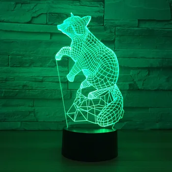 

Fox Mouse 3d Light Night Creative Touch Control Colorful Led Lamp Usb Battery 3d Light Fixtures Kids Room Light Home Decor Light