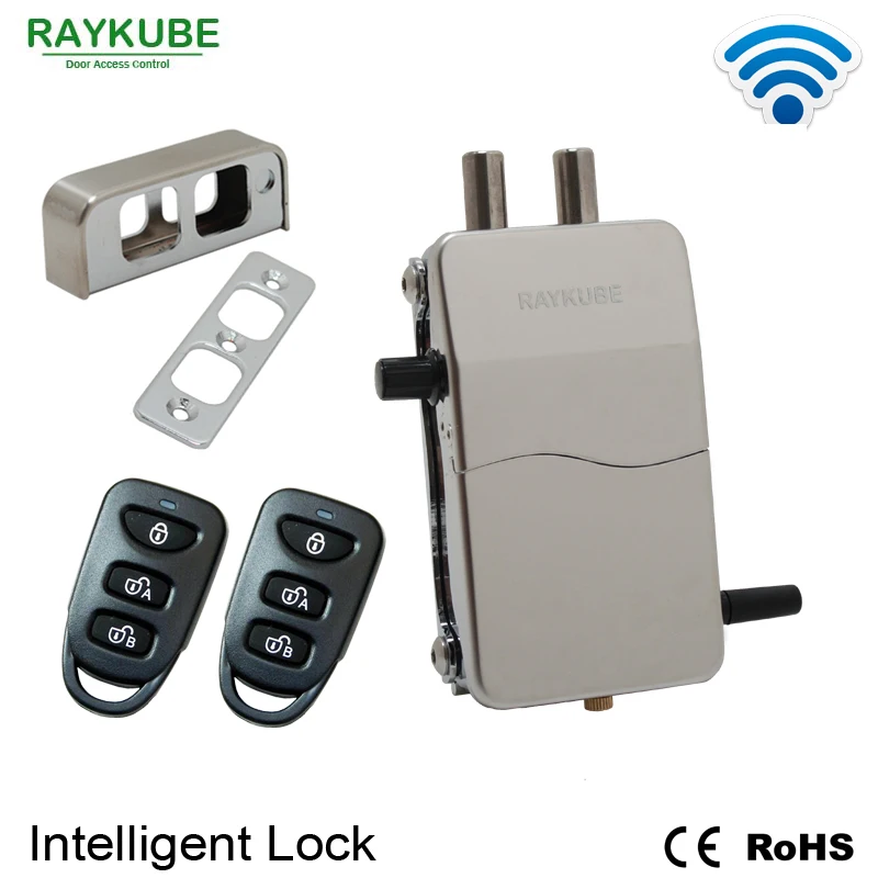 

RAYKUBE Wireless Intelligent Remote Control Lock Anti-theft Lock For Invisible Lock Electric Door Lock Smart Warded Lock R-W39