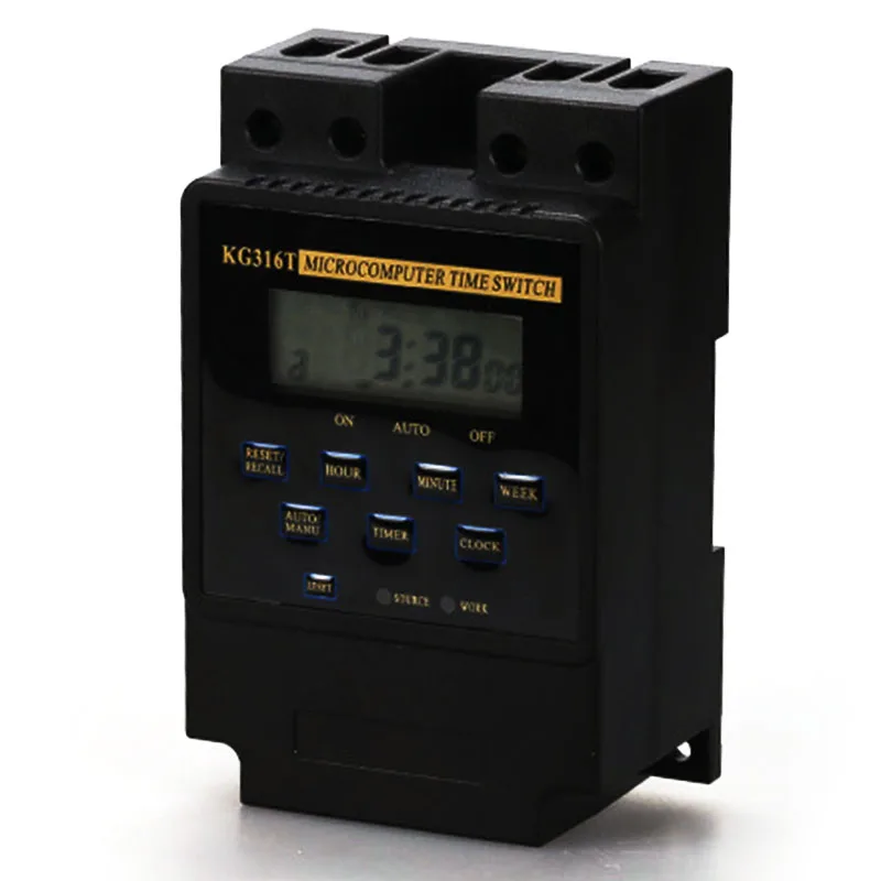 

KG316T 25A Din Rail Digital Intelligent Microcomputer Programmable Electronic Timer Time Switch Relay Controller AC 220V