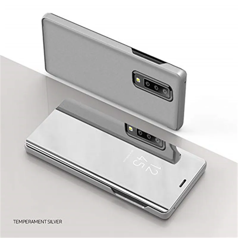 Mirror Flip Clear View Smart Leather Case Cover For Samsung A750 A6 A8 A9 2018 J4 J6 (4)