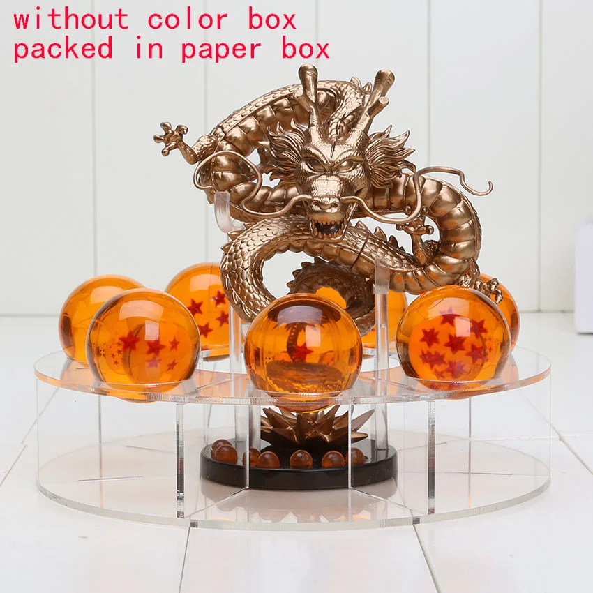 15 см Dragon Ball Z фигурка зеленая Shenron Shenlong ПВХ Фигурки игрушки 7 шт. 3,5 см Стрекоза Z Хрустальные шарики и полка подарок - Цвет: gold old3.5cm opp