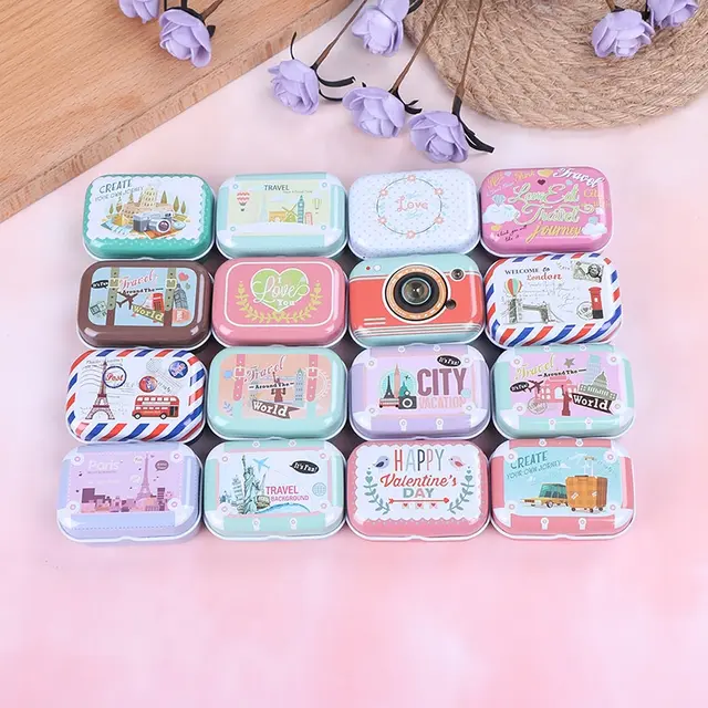 Colorful mini tin box Sealed jar packing boxes jewelry, candy box small