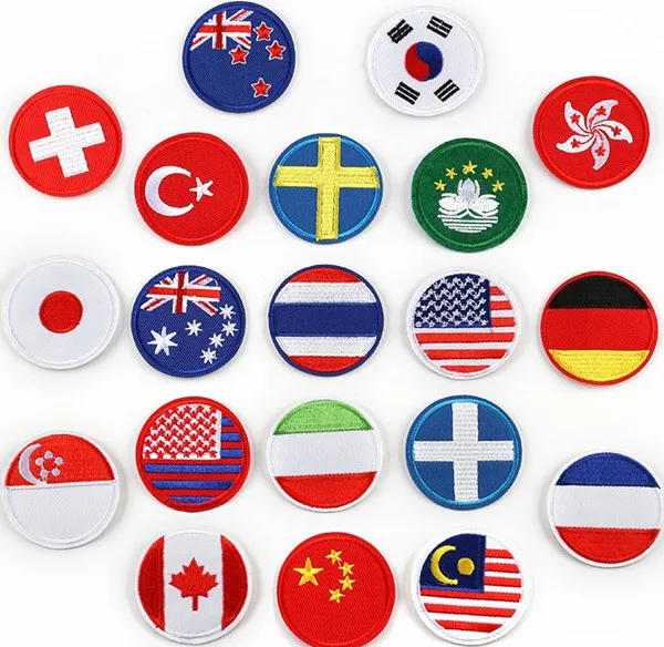 20 Different Countries Flag Patches Embroidery Badge Morale Backpacks