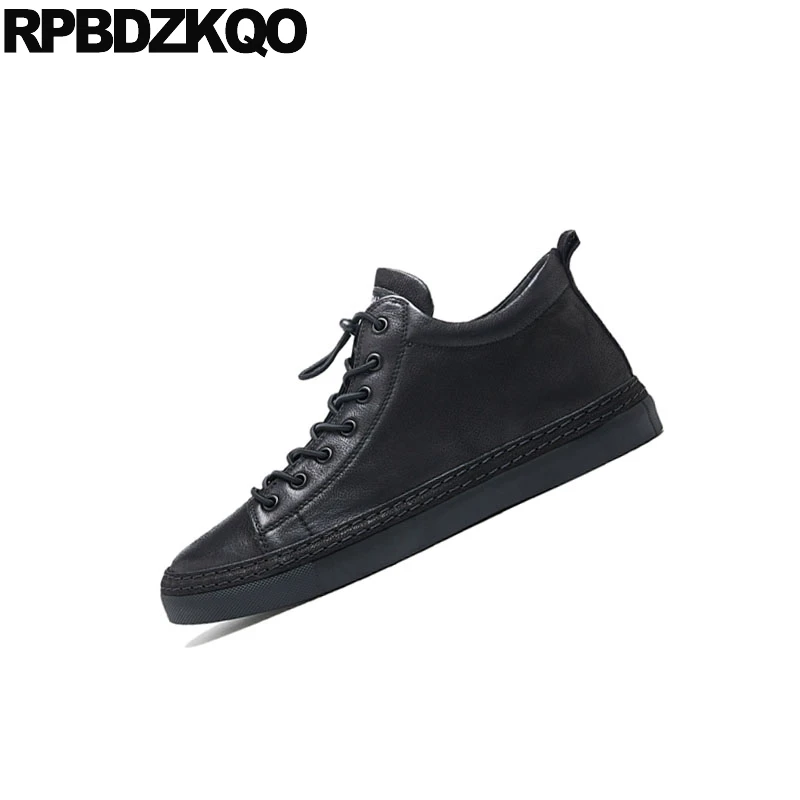 2018 Hommes Chaussures Noir Main Baskets Tendance D'hiver Piste Formateurs Cuir Décontracté De Confort À En Réel Véritable Marque Skate Européenne La vNP80wymnO