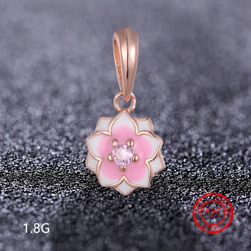 

Genuine 100%925 Sterling Silver Beads Pendant Pendant Flower Stars Suitable for Pandora Bracelet Original Women's DIY Jewelry