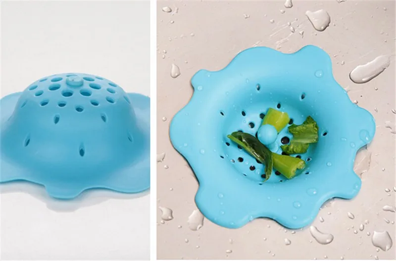 Silicone Kitchen Sink Strainer Filter Round Kitchen Sink Drain Cover Stopper Hair Filter Sink Strainer 1Pc Per Set (5)
