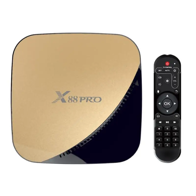 

X88 PRO set-top box RK3318 dual-band WiFi 4K HD network set-top box Android 9.0 4GB+64GB set-top box gold Support for 3D movies