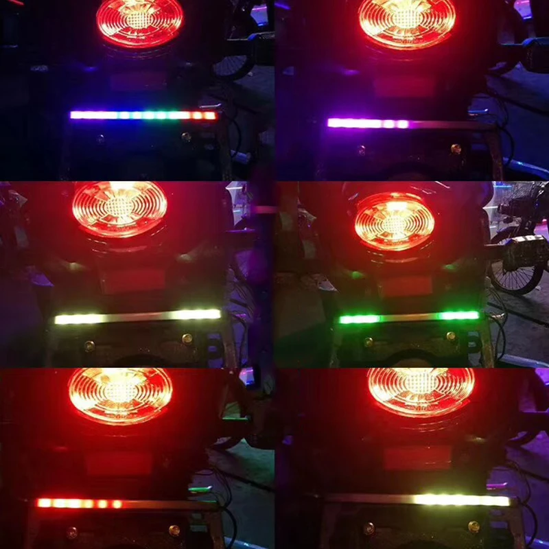 OKEEN 1 шт. 23 см светодиодный стоп сигнальный светильник для moto rcycle RGB последовательный бег, тормозной задний светильник, Интегрированный сигнал поворота