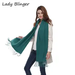 Леди blinger новый глубокий зеленый кашемировый шарф большие размеры Мягкий пашмины гладкой искусственной Кашемир шаль зимние женские