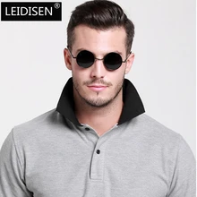 LEIDISEN, поляризационные, UV400, солнцезащитные очки, металл, узор, классика, Ретро стиль, фирменный дизайн, винтажные, панк, круглые, солнцезащитные очки, 801