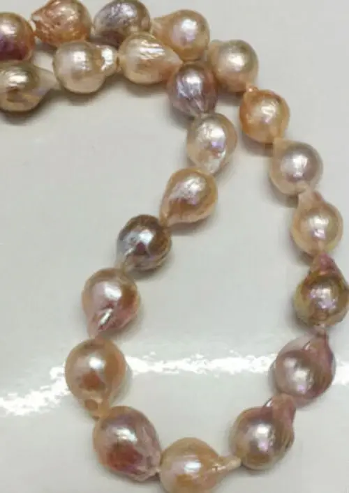 

Fashion Rare 12-15mm Genuine Natural Lavender Akoya Baroque Pearl Necklace 18" 5.27