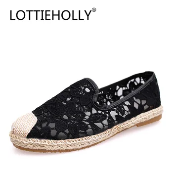 

Brands Fashion Embroidered Female Shoes Flat Hemp Rope Woven Hollow Casual Shoes Women Breathable Loafers Driving shoes #WOS1888
