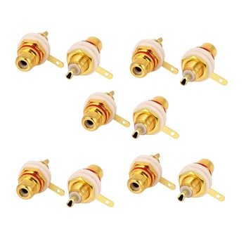 

Audio Chassis Mount RCA Female Bulkhead Solder Connector Adapter 10pcs