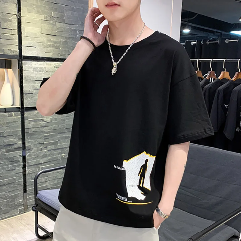 

Fashion new summer men's T-shirt cotton comfortable breathable popular letters printing casual men's short sleeves
