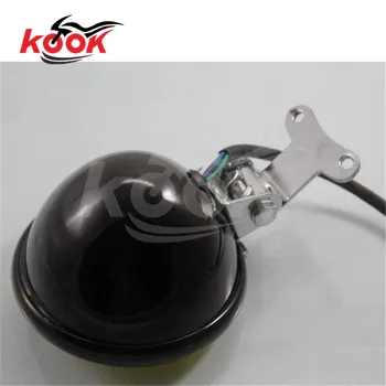 top quality black Motorcycle LED Headlight Head Lamp Chrome For Harley Chopper Custom yellow lamp lighying