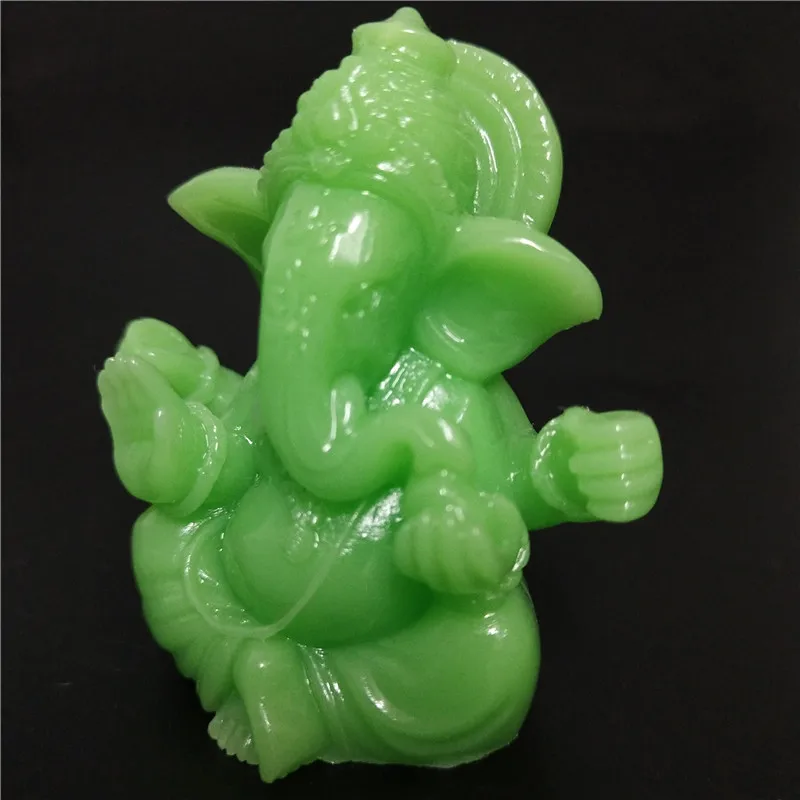Glowing Man-made Jade Stone Ganesha Buddha Statue Ornaments Elephant God Sculpture Garden Figurines Home Decoration accessories Glowing Man-made Jade Stone Ganesha Buddha Statue Ornaments Elephant God Sculpture Garden Figurines Home Decoration accessories