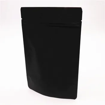 

25Pcs/Lot 15*23cm Food Storage Pure Aluminum Foil Doypack Zipper Package Bag Matte Black Heat Seal Mylar Stand Up Valve Bags